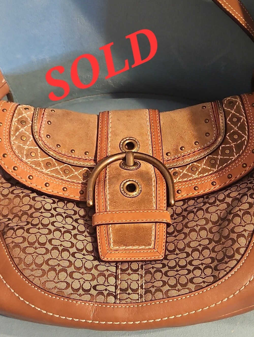 Coach Signature Canvas Saddle Bag in Brown